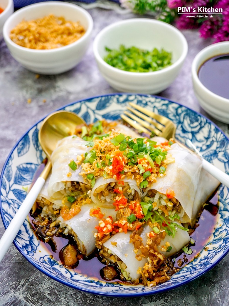 chinese steamed rice noodle with bamboo shoot rolls 25