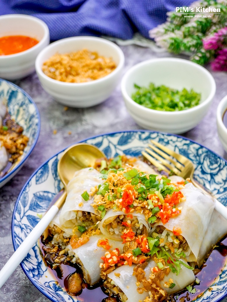 chinese steamed rice noodle with bamboo shoot rolls 26