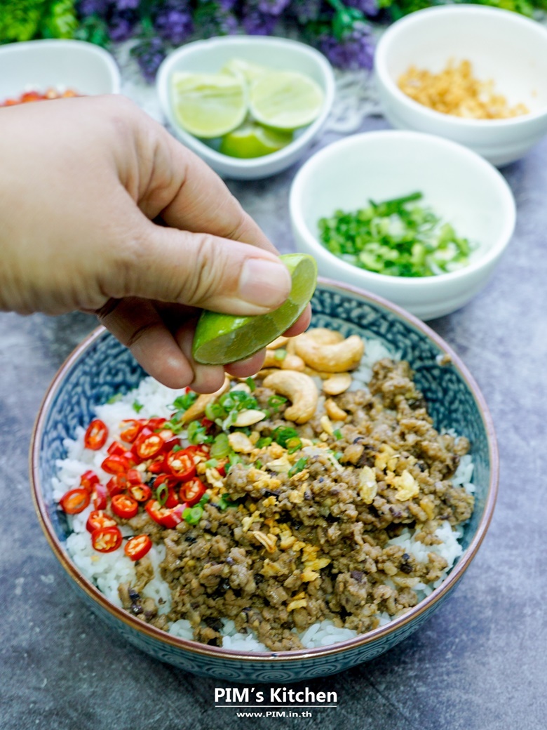 stir fried chinese olives with minced pork on rice15