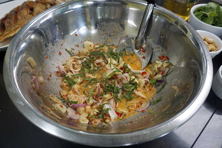 deep fried red tilapia with thai herb salad 13