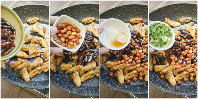 fried mushroom with dried chilli and peanut16